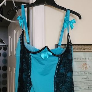 Torrid size 2 turquoise garter lingerie